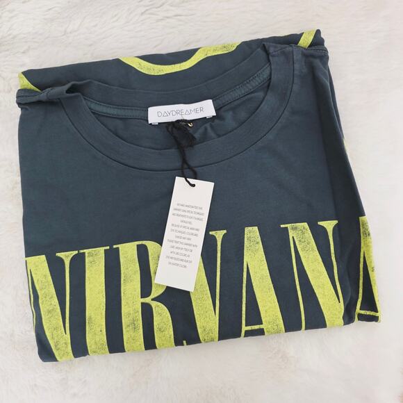 NEW Daydreamer Nirvana Smiley Graphic Band Short Sleeve Tee-Shirt Top - Picture 6 of 16